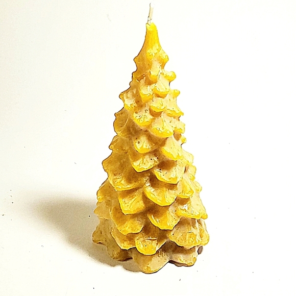 CHRISTMAS TREE CANDLE In Natural Wax with 30 Hrs Burn Time by SUNBEAM Candle NEW - Picture 6 of 6